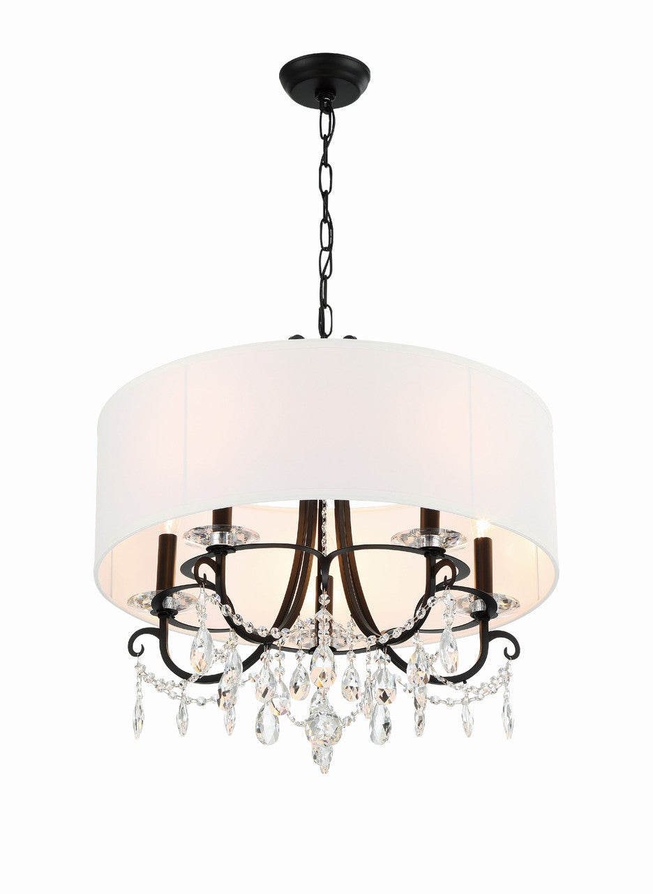 Crystorama Othello 5 Light Matte Black Chandelier 6625-MK-CL-MWP