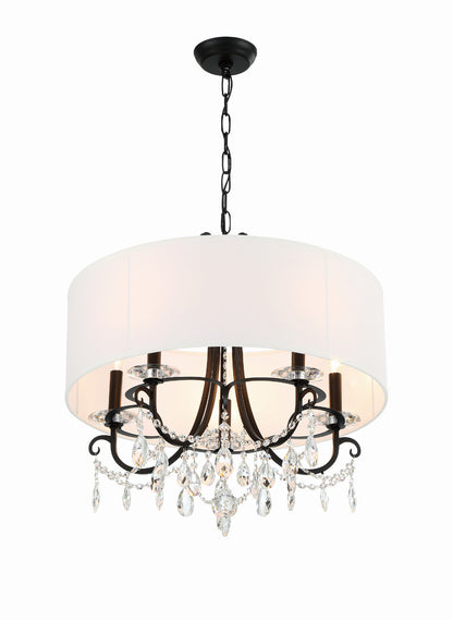 Crystorama Othello 5 Light Matte Black Chandelier 6625-MK-CL-MWP