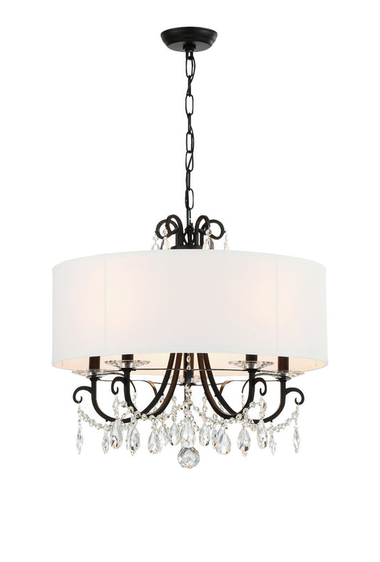 Crystorama Othello 5 Light Matte Black Chandelier 6625-MK-CL-MWP