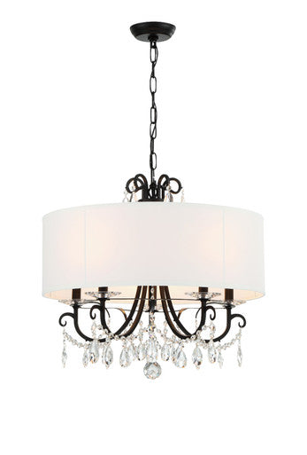 Crystorama Othello 5 Light Matte Black Chandelier 6625-MK-CL-MWP