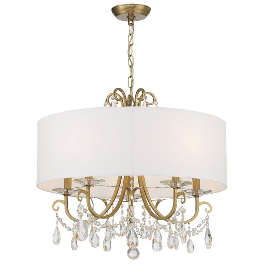 Crystorama Othello 5 Light Swarovski Strass Crystal Vibrant Gold Chandelier 6625-VG-CL-S