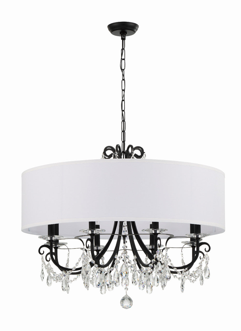 Crystorama Othello 8 Light Matte Black Chandelier 6628-MK-CL-MWP