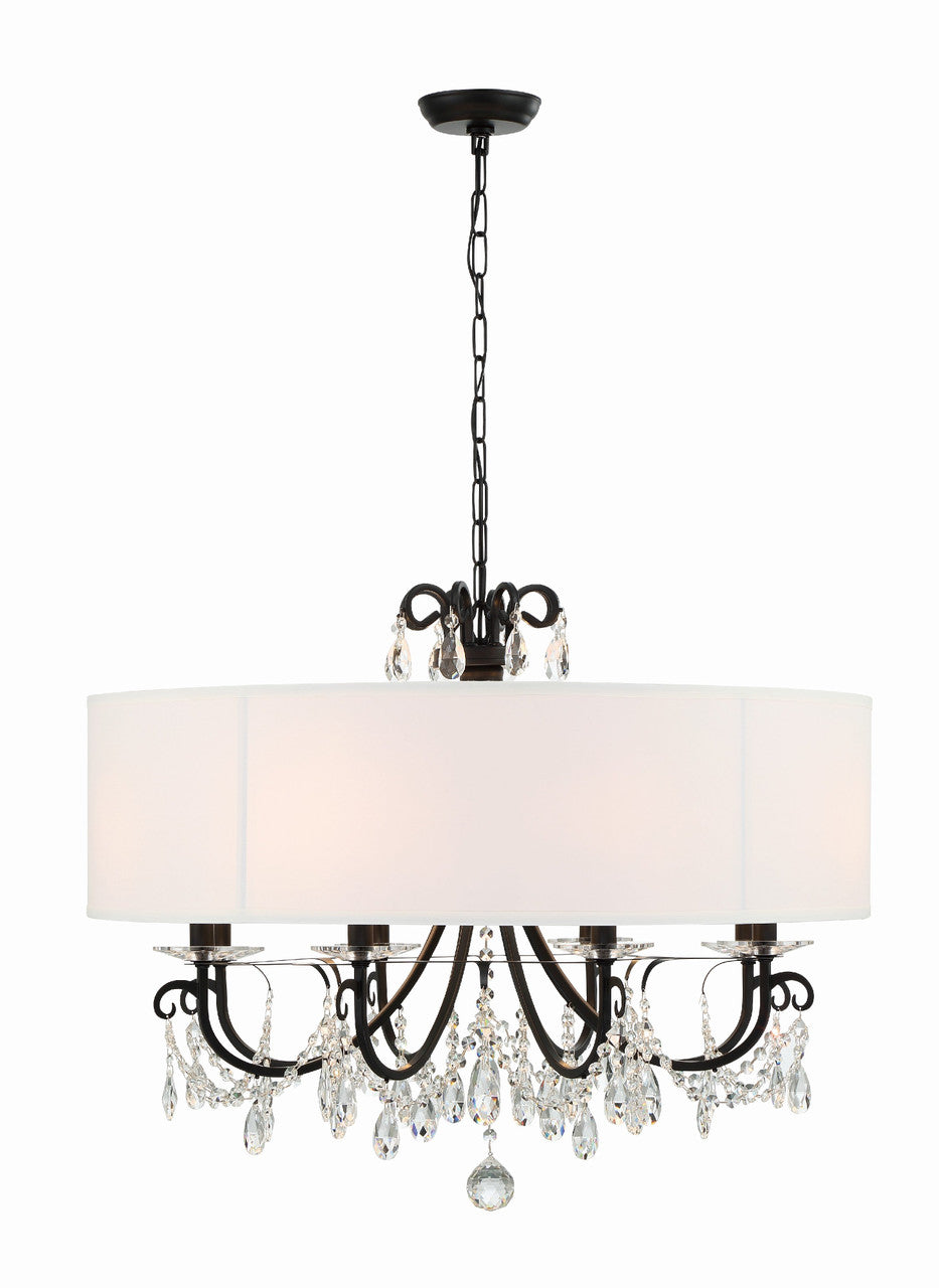 Crystorama Othello 8 Light Matte Black Chandelier 6628-MK-CL-MWP