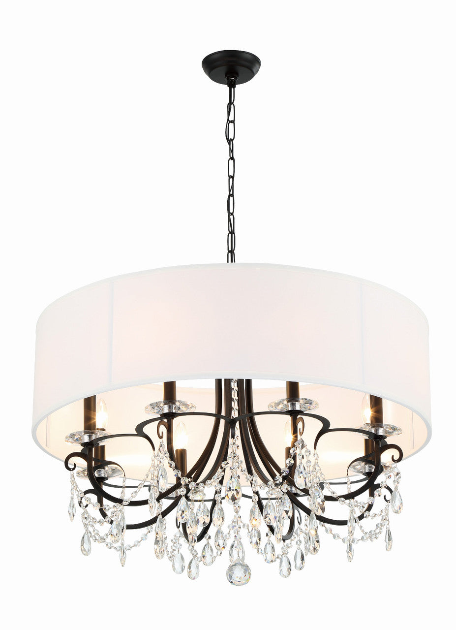 Crystorama Othello 8 Light Matte Black Chandelier 6628-MK-CL-MWP