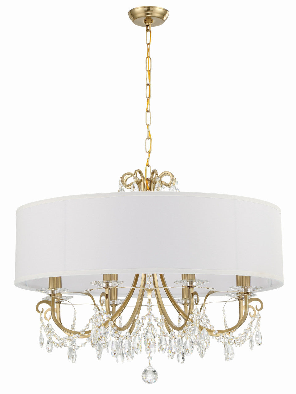 Crystorama Othello 8 Light Vibrant Gold Chandelier 6628-VG-CL-MWP