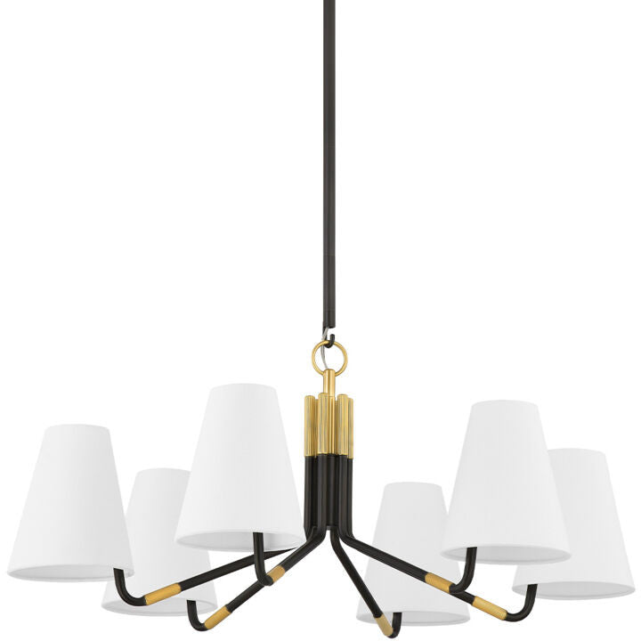 Hudson Valley Lighting Stanwyck Chandelier in AGED BRASS/DISTRESSED BRONZE 6632-AGB/DB