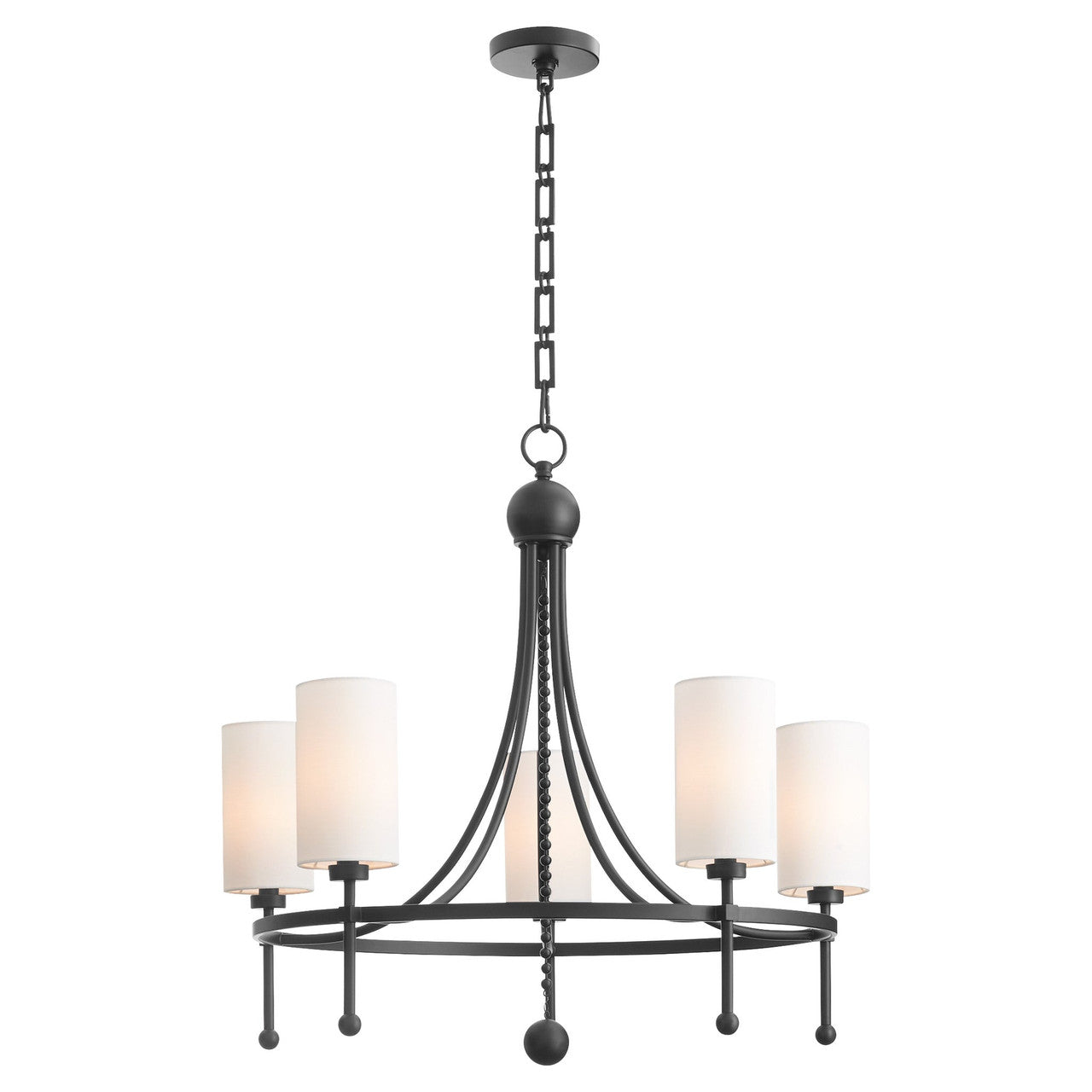 Quorum  Lee Boulevard 5 Light Bead Chandlier - Matte Black 664-5-59