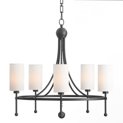 Quorum  Lee Boulevard 5 Light Bead Chandlier - Matte Black 664-5-59