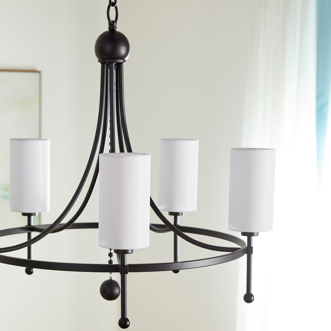 Quorum  Lee Boulevard 5 Light Bead Chandlier - Matte Black 664-5-59