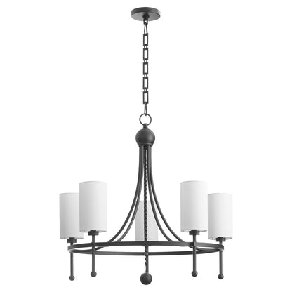 Quorum  Lee Boulevard 5 Light Bead Chandlier - Matte Black 664-5-59