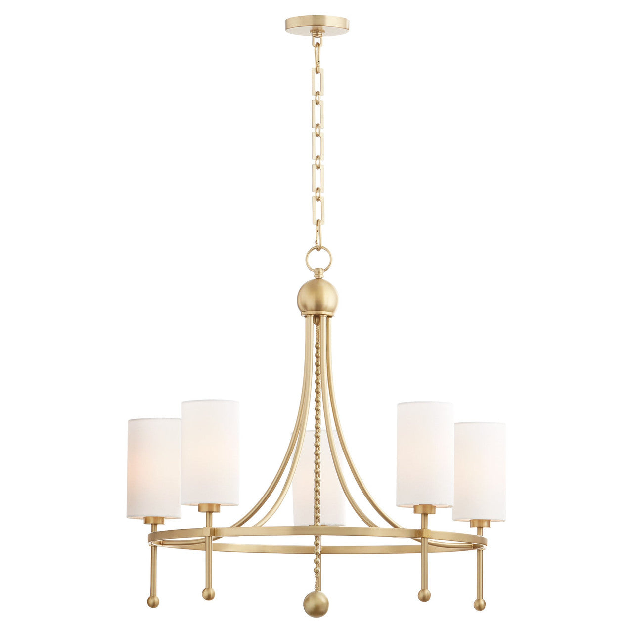 Quorum  Lee Boulevard 5 Light Bead Chandlier - Aged Brass 664-5-80