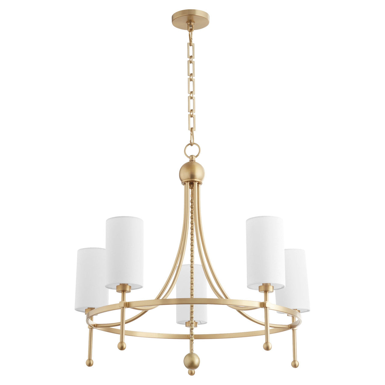 Quorum  Lee Boulevard 5 Light Bead Chandlier - Aged Brass 664-5-80