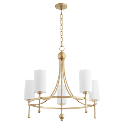 Quorum  Lee Boulevard 5 Light Bead Chandlier - Aged Brass 664-5-80