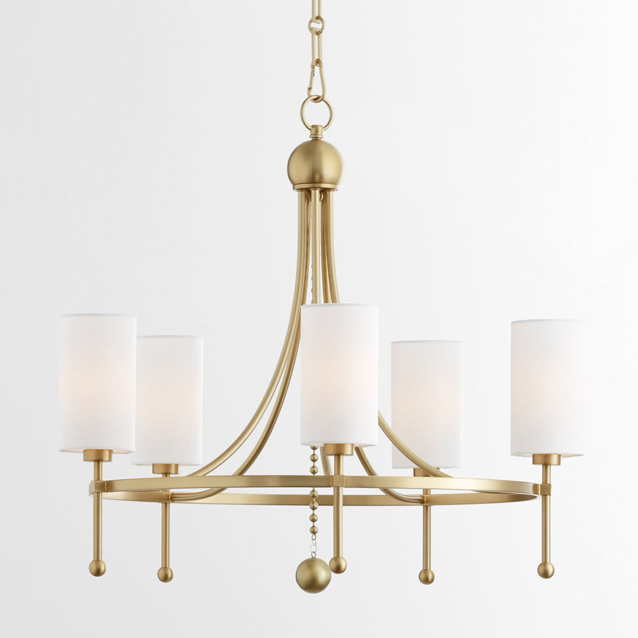 Quorum  Lee Boulevard 5 Light Bead Chandlier - Aged Brass 664-5-80