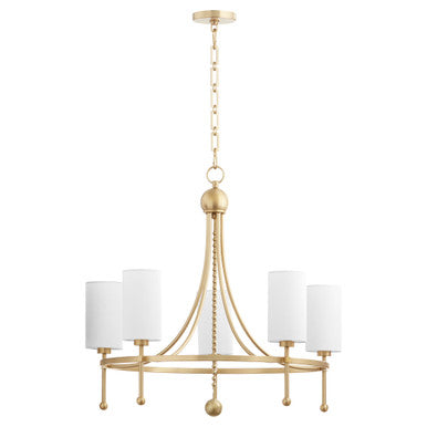 Quorum  Lee Boulevard 5 Light Bead Chandlier - Aged Brass 664-5-80