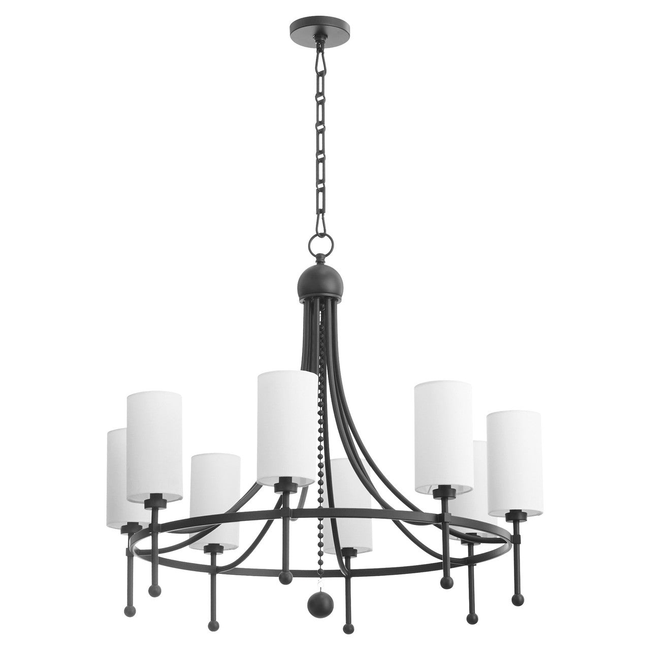 Quorum  Lee Boulevard 8 Light Bead Chandlier - Matte Black 664-8-59