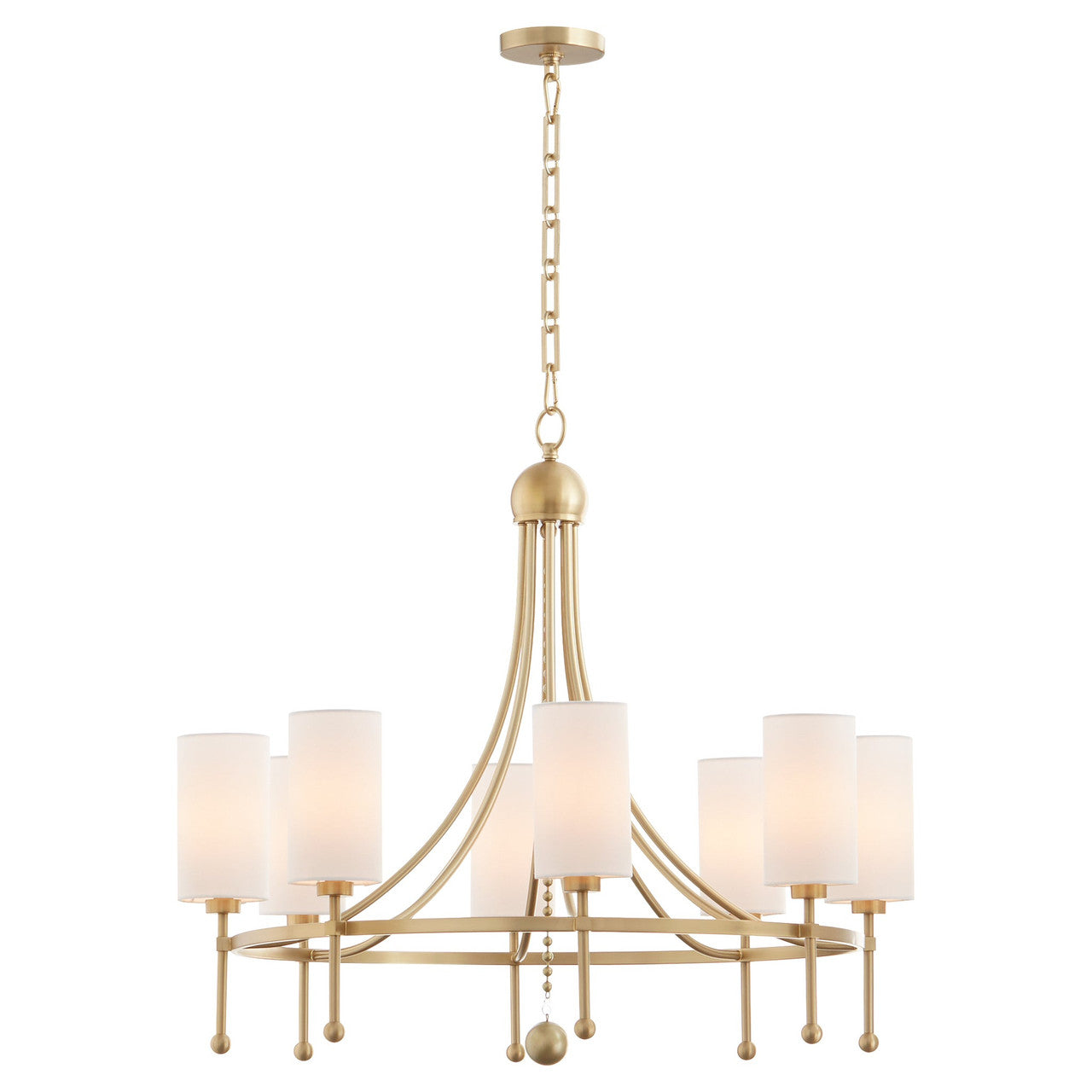 Quorum  Lee Boulevard 8 Light Bead Chandlier - Aged Brass 664-8-80