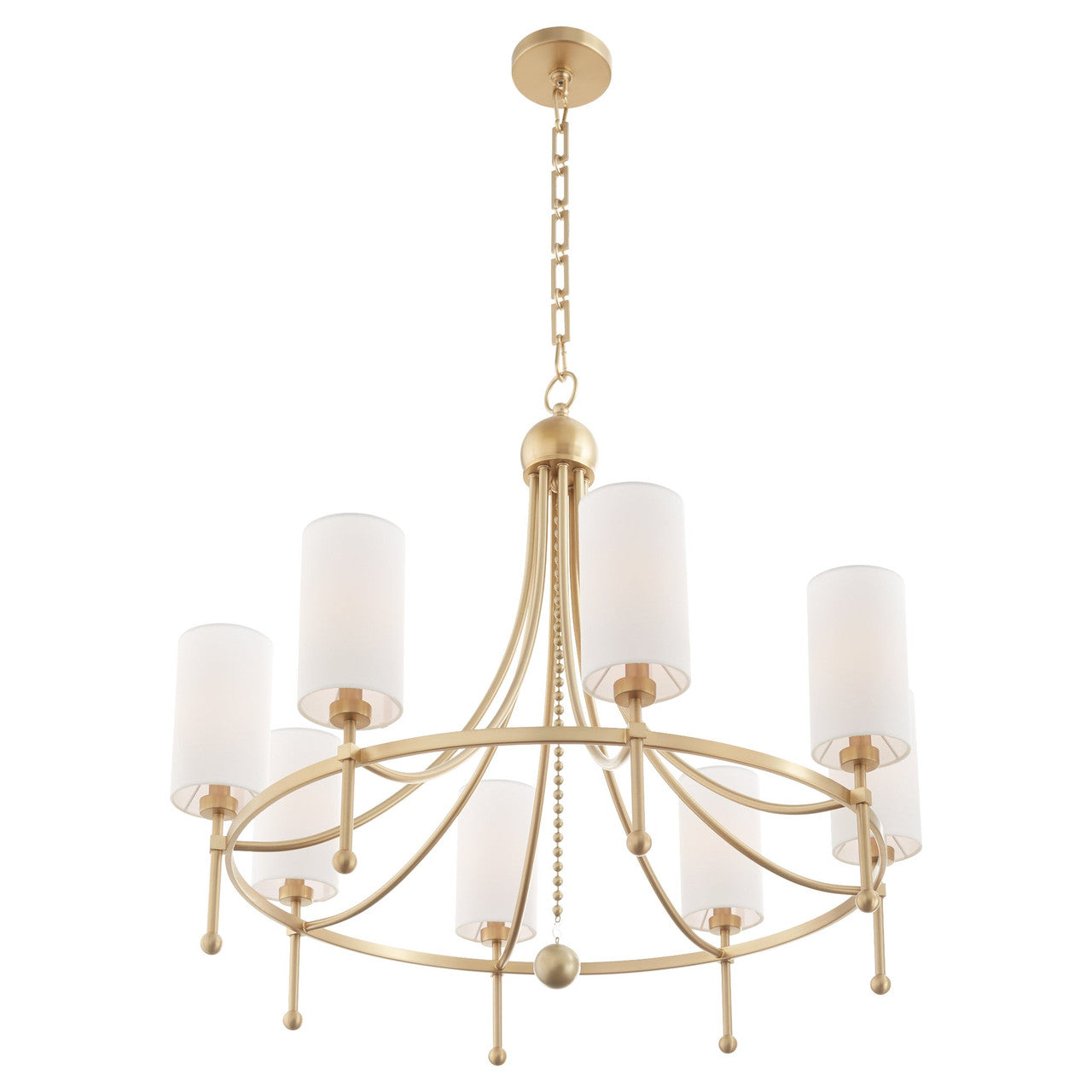 Quorum  Lee Boulevard 8 Light Bead Chandlier - Aged Brass 664-8-80