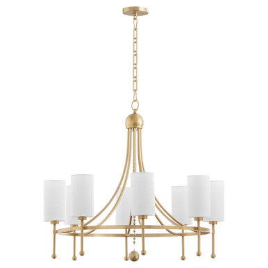 Quorum  Lee Boulevard 8 Light Bead Chandlier - Aged Brass 664-8-80