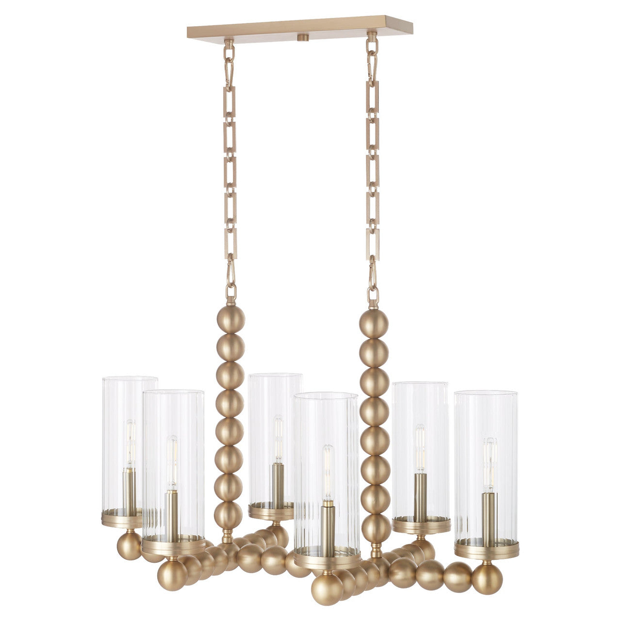 Quorum  Lee Boulevard 6 Light Linear - Aged Brass 665-6-80