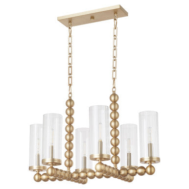 Quorum  Lee Boulevard 6 Light Linear - Aged Brass 665-6-80