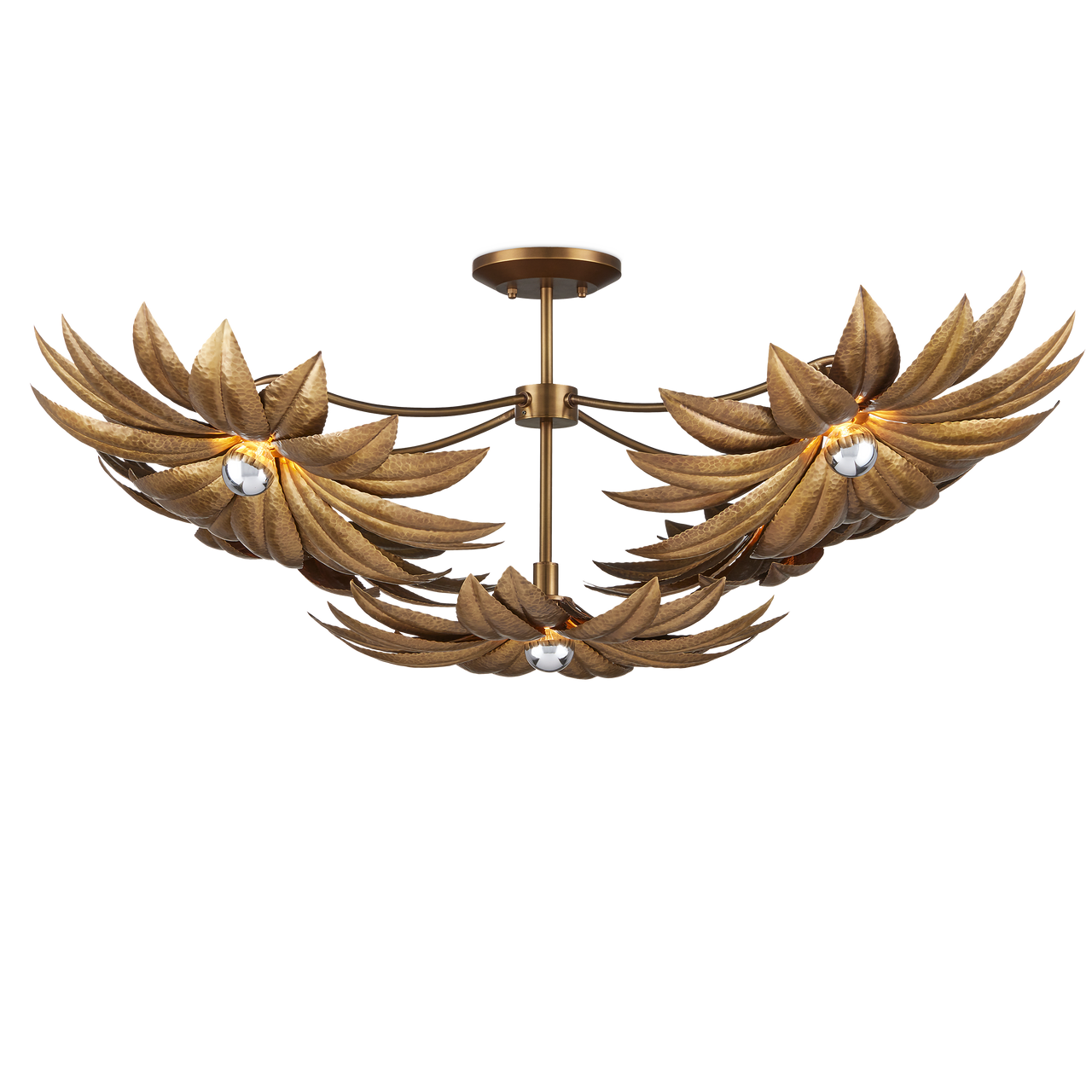 Currey & Co. Alithea 45.25" 5-Light Brass Semi-Flush Mount 9000-1158