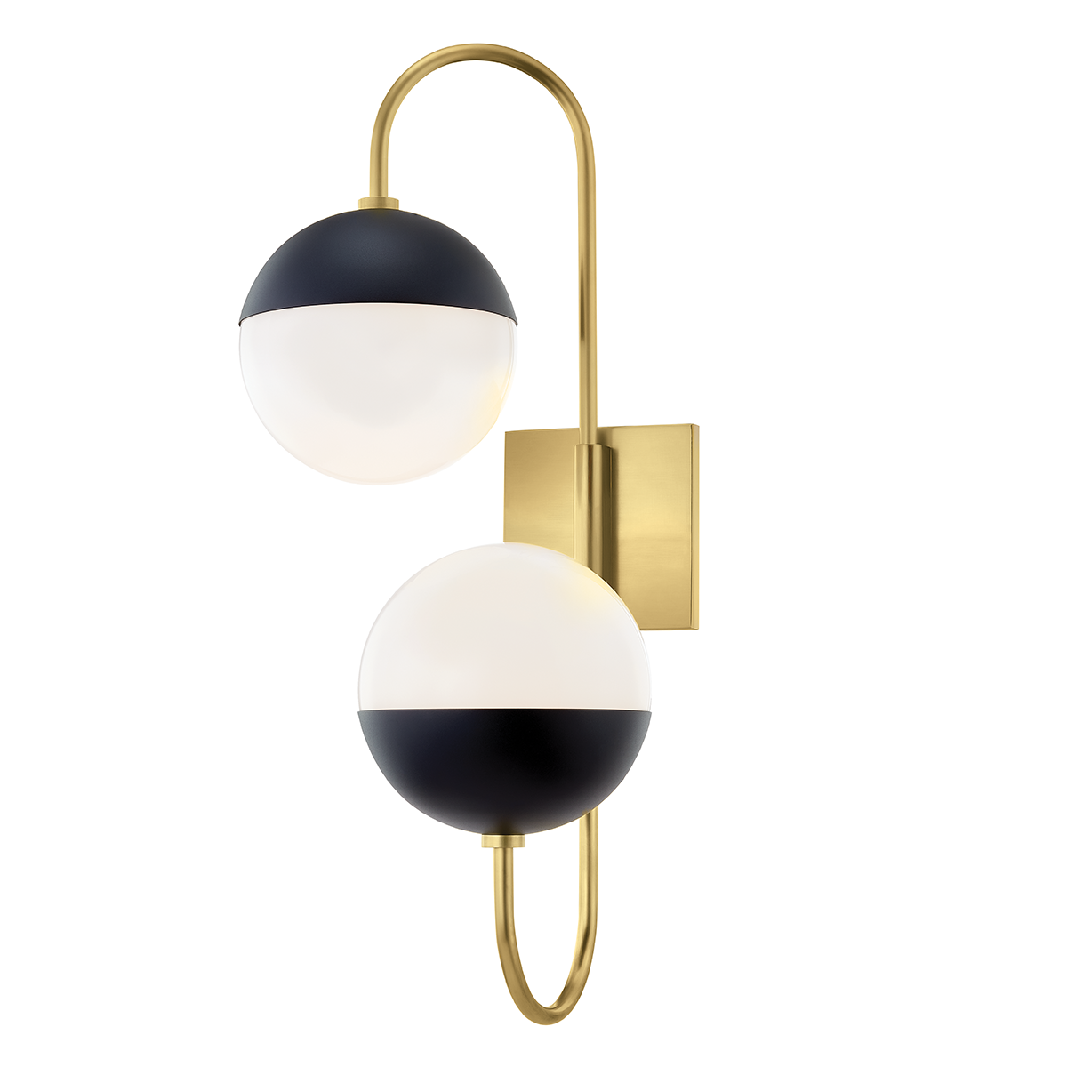 Mitzi 2 Light Wall Sconce in Aged Brass/Black H344102B-AGB/BK