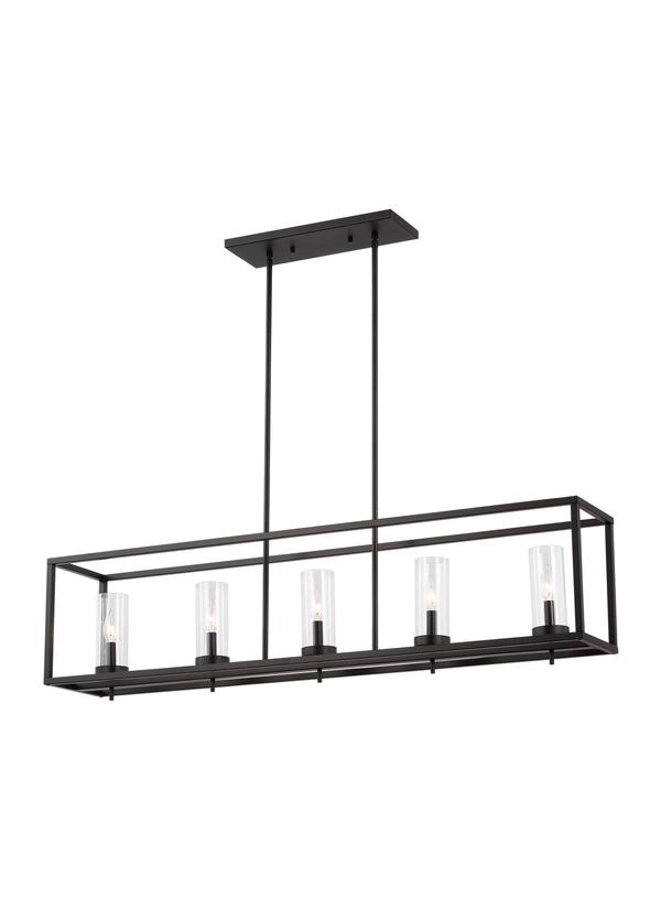 Visual Comfort Studio Sean Lavin Zire Five Light Island Pendant in Midnight Black 6690305-112