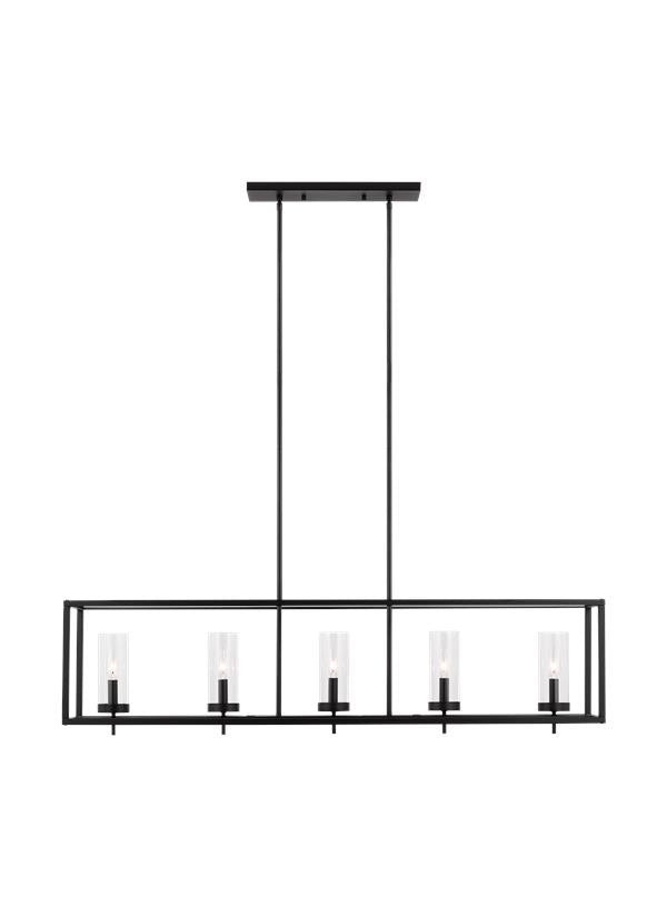 Visual Comfort Studio Sean Lavin Zire Five Light Island Pendant in Midnight Black 6690305-112