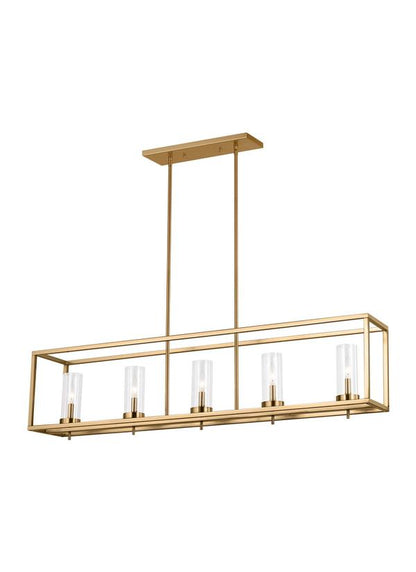 Visual Comfort Studio Sean Lavin Zire Five Light Island Pendant in Satin Brass 6690305-848