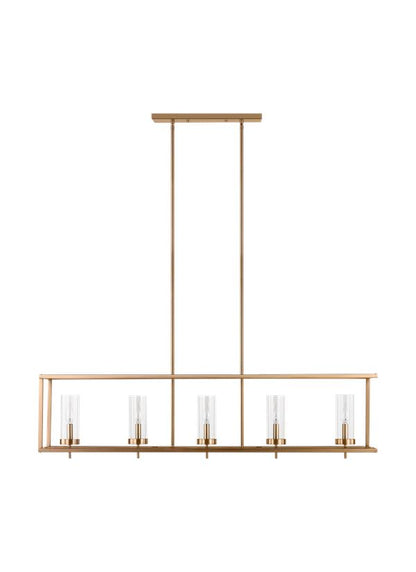 Visual Comfort Studio Sean Lavin Zire Five Light Island Pendant in Satin Brass 6690305-848