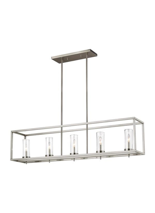 Visual Comfort Studio Sean Lavin Zire Five Light Island Pendant in Brushed Nickel 6690305-962