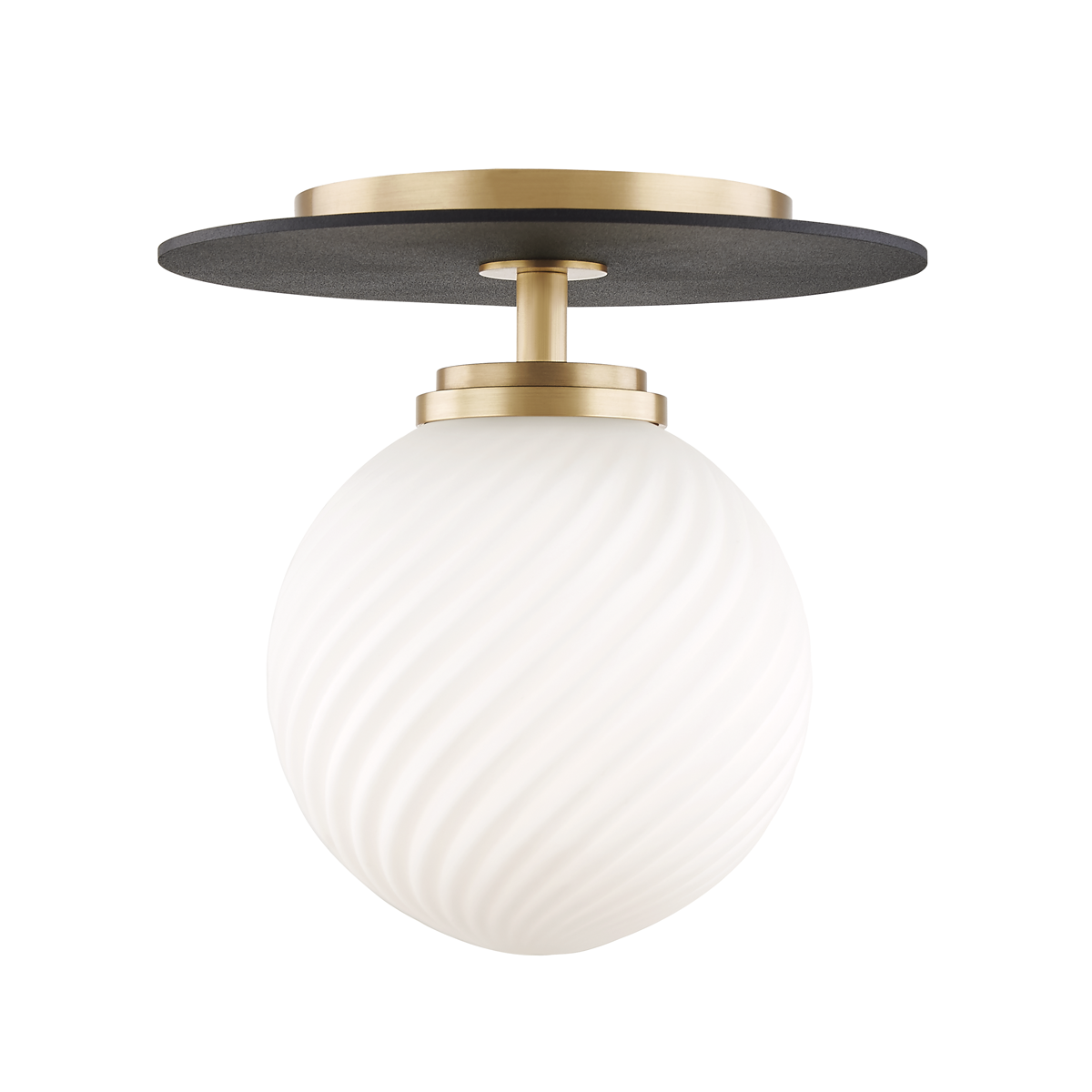 Mitzi 1 Light Semi Flush in Aged Brass/Black H200501S-AGB/BK