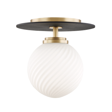 Mitzi 1 Light Semi Flush in Aged Brass/Black H200501S-AGB/BK