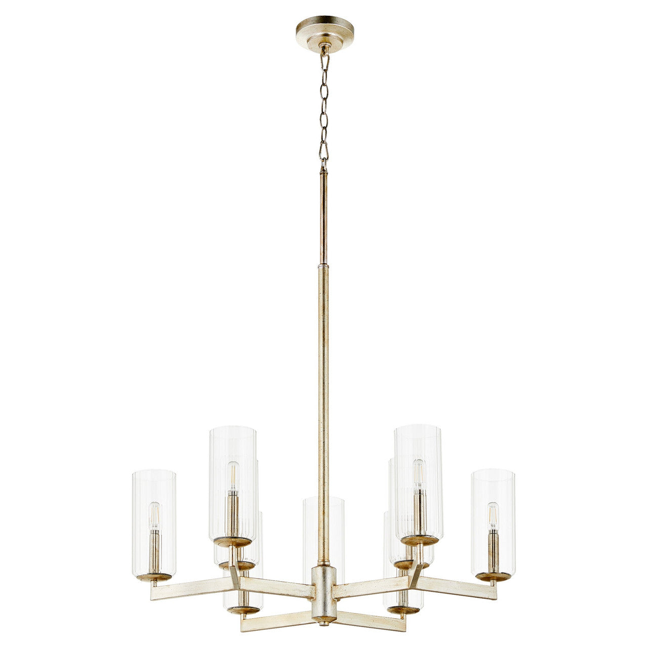 Quorum Merrick Chandelier in Aged Silver Leaf 674-9-60