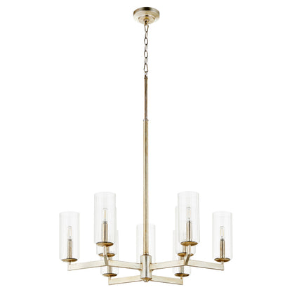 Quorum Merrick Chandelier in Aged Silver Leaf 674-9-60