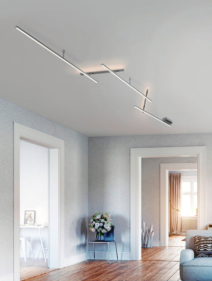 Arnsberg Highway Multiline Ceiling Light in Satin Nickel 674610507