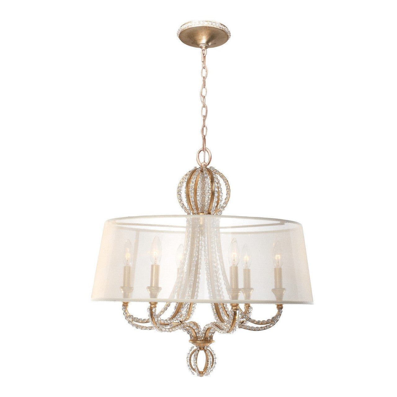 Crystorama Garland 6 Light Distressed Twilight Chandelier 6767-DT