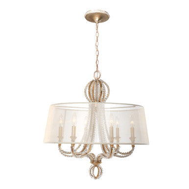 Crystorama Garland 6 Light Distressed Twilight Chandelier 6767-DT