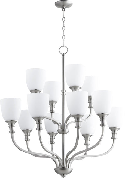 Quorum Richmond Chandelier in Satin Nickel 6811-12-65