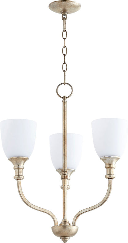 Quorum Richmond Chandelier in Aged Silver Leaf 6811-3-60