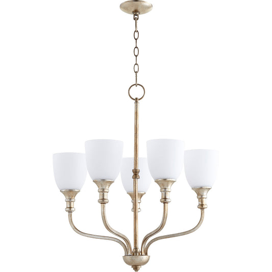 Quorum Richmond Chandelier in Aged Silver Leaf 6811-5-60