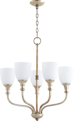 Quorum Richmond Chandelier in Aged Silver Leaf 6811-5-60