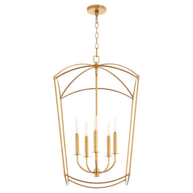 Quorum  Mantle 5 Light Entry - Gold Leaf 6812-5-74