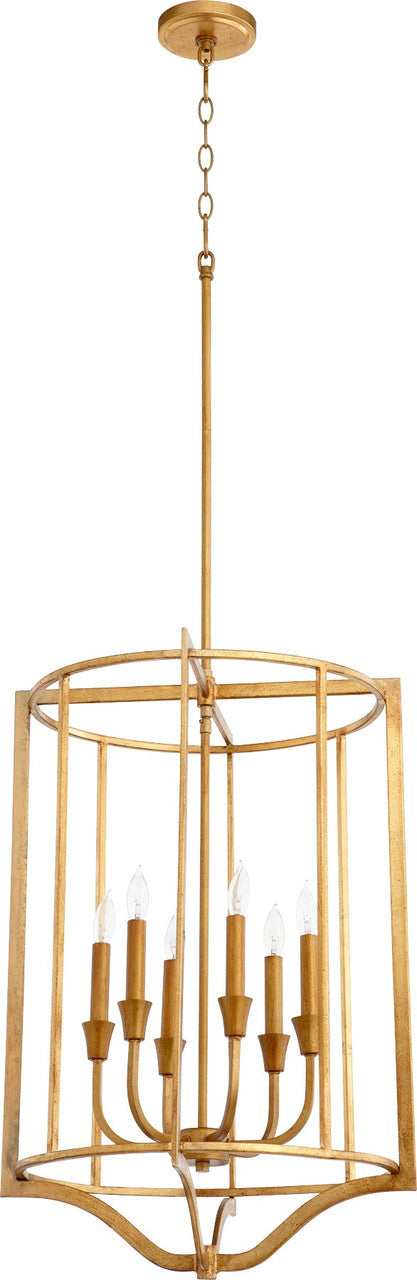 Quorum Marquee Pendant in Gold Leaf 6814-6-74