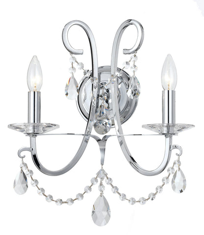 Crystorama Othello 2 Light Crystal Polished Chrome Wall Mount 6822-CH-CL-MWP