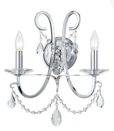 Crystorama Othello 2 Light Spectra Crystal Polished Chrome Wall Mount 6822-CH-CL-SAQ