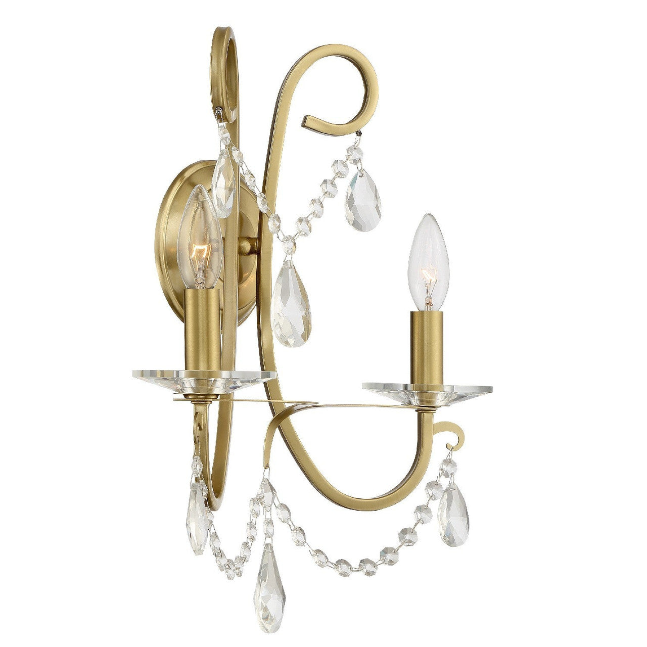 Crystorama Othello 2 Light Vibrant Gold Wall Mount 6822-VG-CL-MWP