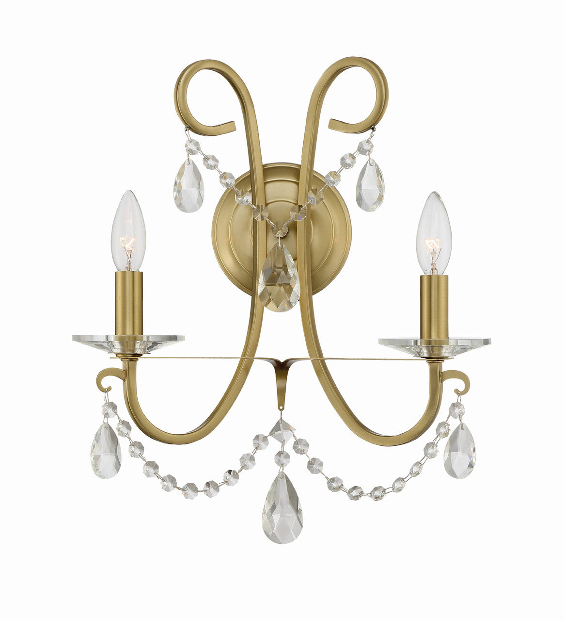 Crystorama Othello 2 Light Vibrant Gold Wall Mount 6822-VG-CL-MWP