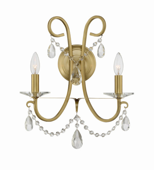 Crystorama Othello 2 Light Vibrant Gold Wall Mount 6822-VG-CL-MWP